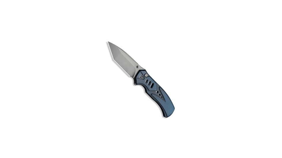 We Knife Co. WE Knife Co. Zentron Button Lock Knife Blue Titanium 3.5" Stonewash M390, Blue, Bohler M390, adult, BHQ-220690