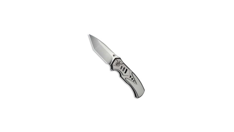 We Knife Co. WE Knife Co. Zentron Button Lock Knife Gray Titanium 3.5" Satin M390, Gray, Bohler M390, adult, BHQ-220688