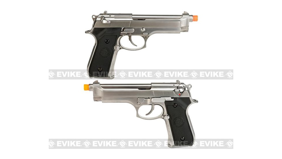 WE-Tech Full Metal M9 Heavy Weight Airsoft GBB Professional Training Pistol, Silver, WE-M002