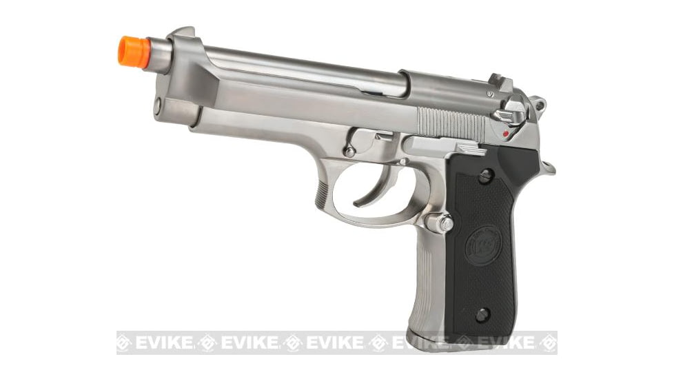 WE-Tech Full Metal M9 Heavy Weight Airsoft GBB Professional Training Pistol, Silver, WE-M002