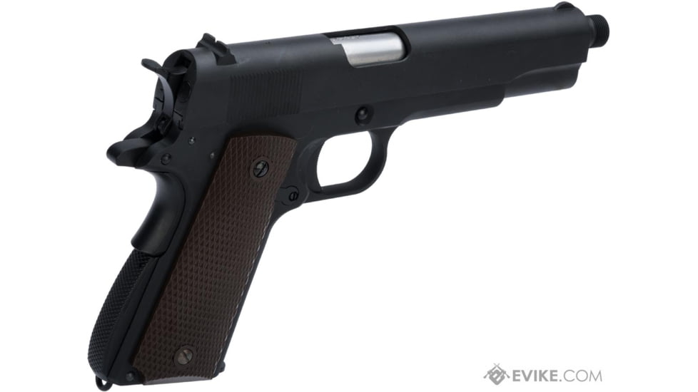 WE-Tech Latest Gen2 Full Metal 1911 GI Full Size Airsoft GBB Pistol, CO2, Black/Brown, WE-E017C-BK
