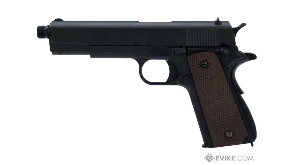 WE-Tech Latest Gen2 Full Metal 1911 GI Full Size Airsoft GBB Pistol, CO2, Black/Brown, WE-E017C-BK