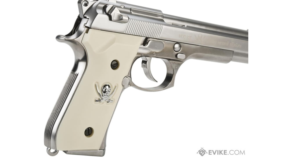 WE-Tech M9 Sword Cutlass Airsoft GBB Gas Blowback Pistol, Silver/Ivory, WE-M92L - Cutlass