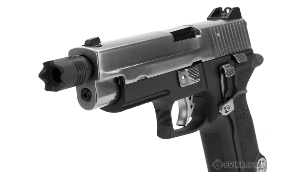 WE-Tech P-VIRUS Airsoft GBB Pistol, Pistol Only, Black/Silver, WE-F006-PV- Box