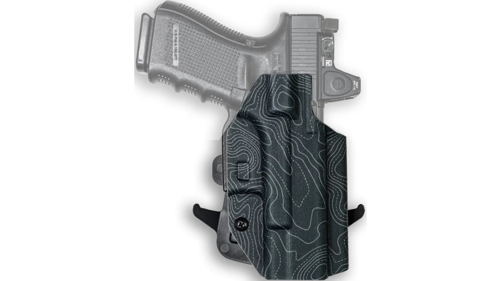 We the People Holsters Kydex OWB Paddle Holster, S&amp;W Shield X, Optic Cut, Right Hand, Topographic Gray, OWB-R279-1047-R