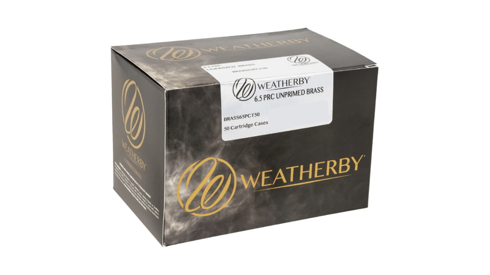Weatherby BRASS65PCT50 Unprimed Cases 6.5 PRC Rifle Brass 50 Per Box