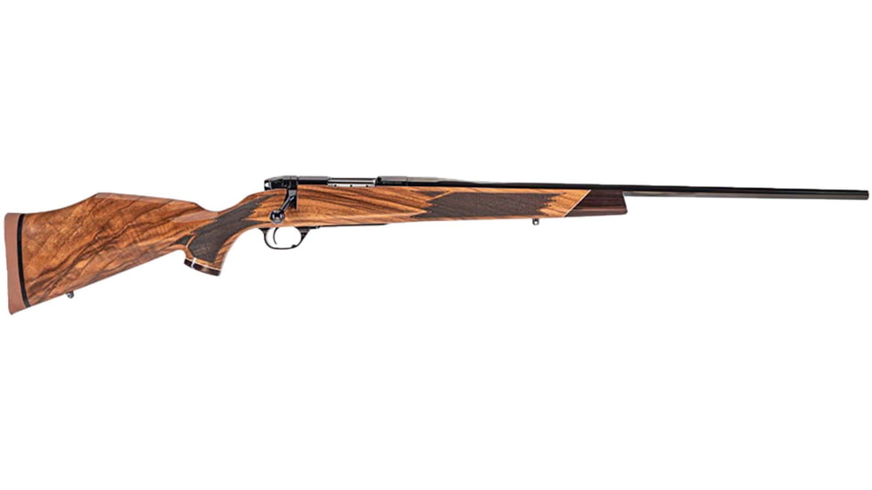 Weatherby Mark V Deluxe Varminter Bolt Action Rifle, .22-250 Remington, 24in Barrel, 1-8, Walnut Brown Stock, Blued, MDX01N222RR4T-FRRMPG