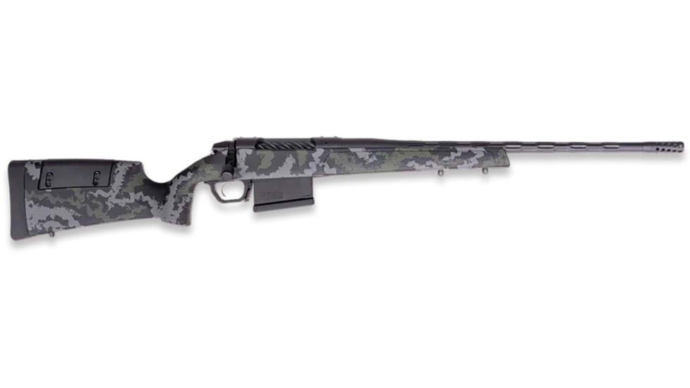 Weatherby 307 Range XP2 Bolt Action Rifle, 7mm Remington Magnum, 24in Helical Barrel, 1-9, Synthetic Multi-Color Stock, Cerakote Black, 3WRX27MMRR6B-FRRMPG