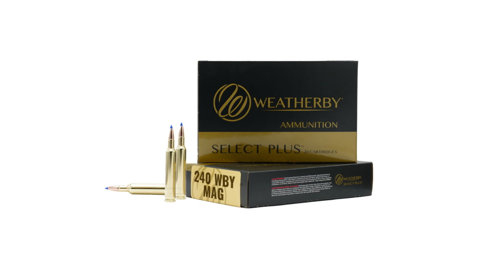 Weatherby Select Plus .240 Magnum 72 Grain Hammer Custom Brass Cased Centerfire Rifle Ammo, 20 Rounds, M24072HCB