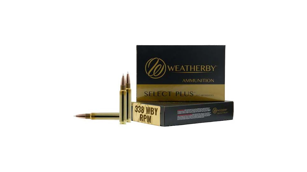 Weatherby Select Plus .338 RPM 225 Grain Hornady Interlock Brass Cased Centerfire Rifle Ammo, 20 Rounds, H338225IL