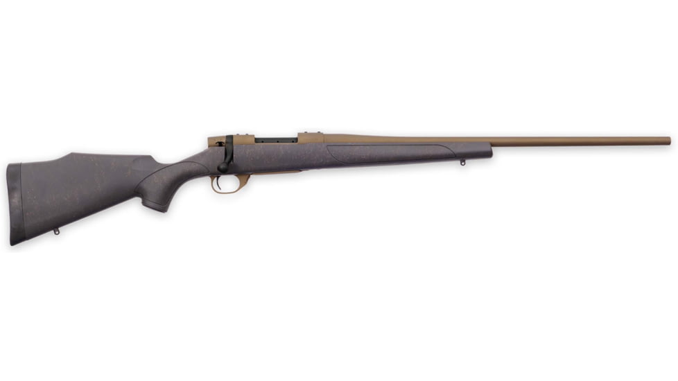 Weatherby Vanguard WeathrguaRD Bolt Action Rifle, 308 Win/7.62x51 NATO, 22in Threaded Barrel, 1-10, Synthetic Black With Bronze Web Stock, Bronze, 5RD, VWB308NR2T-FRRMPG