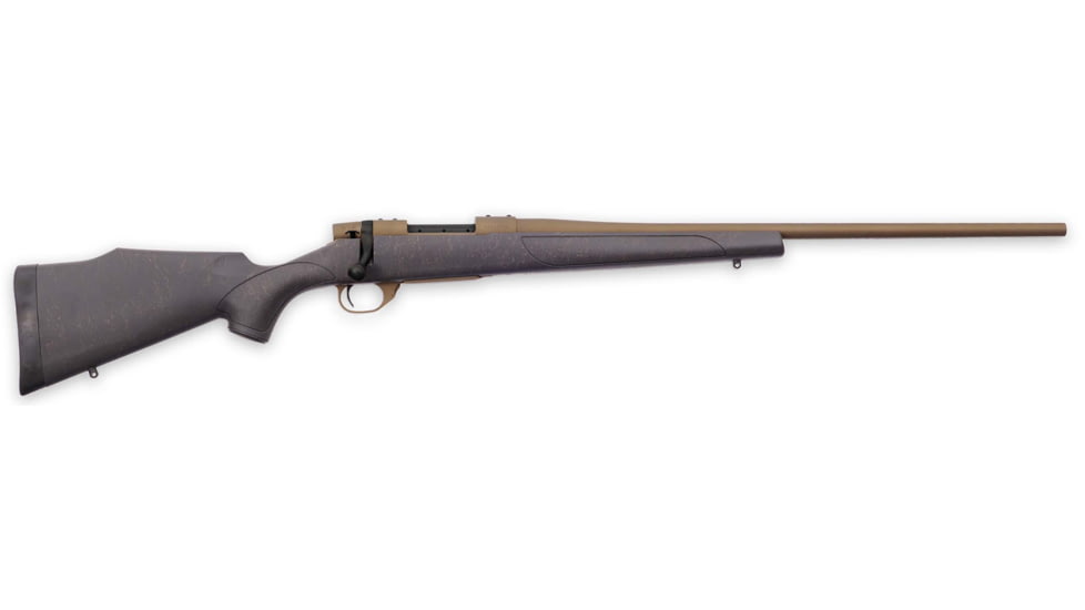 Weatherby Vanguard WeathrguaRD Bolt Action Rifle, 7mm Remington Magnum, 24in Threaded Barrel, 1-9.5, Synthetic Black With Bronze Web Stock, Bronze, 3Rd, VWB7MMRR4T-FRRMPG