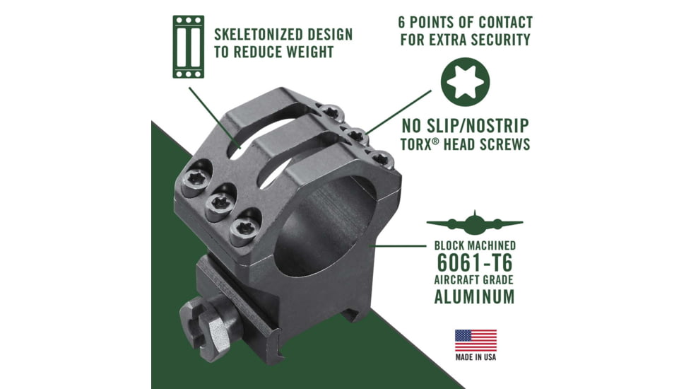 Weaver 1in Tactical Rings, XX-High, Matte 48353