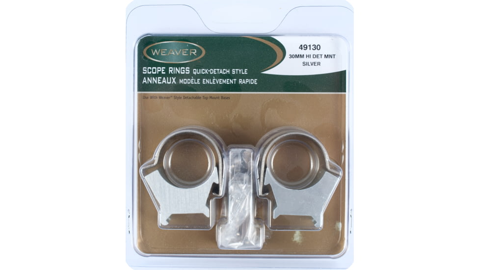 Weaver Detachable Top Mount Rifle Scope Rings, 30mm, High, SS 49130