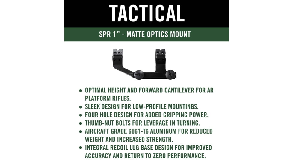 Weaver Thumbnut 1 in SPR Optics Mount, Matte Black, 48376