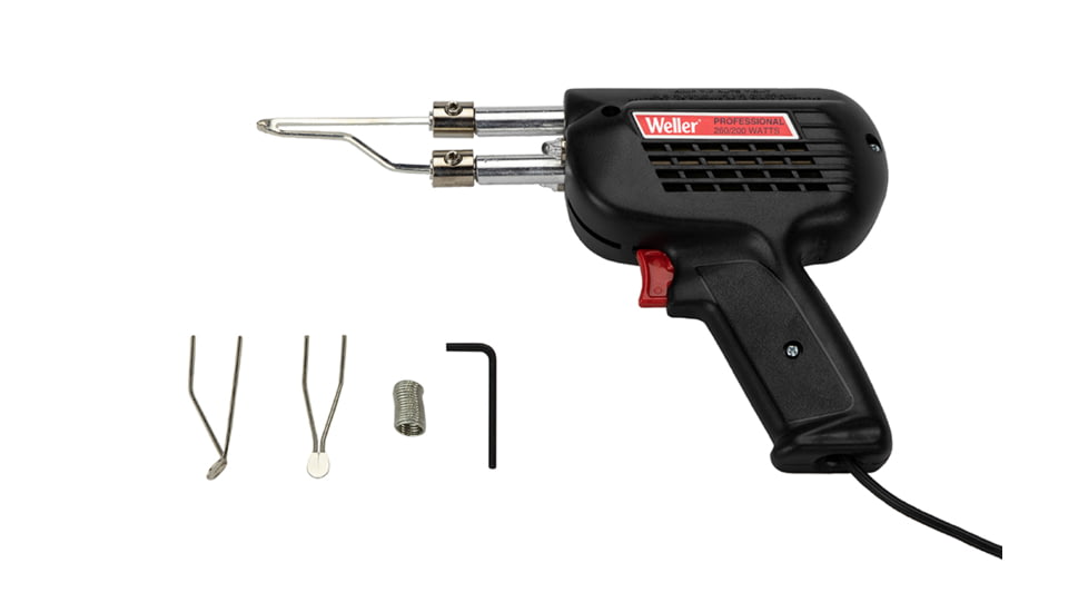 Weller Professional Soldering Gun Kit w/Three Tips and Solder in Carrying Case, 260-Watt/200W, D550PK