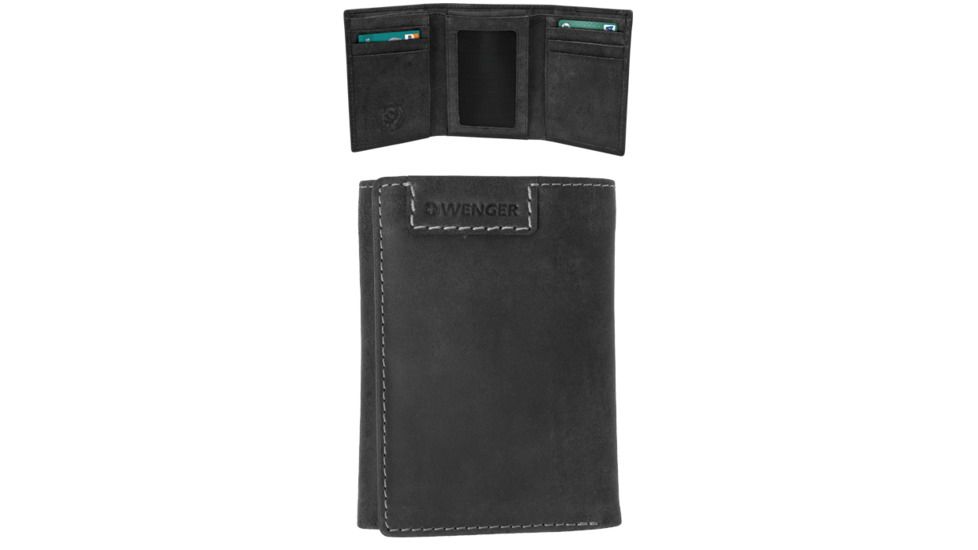 Wenger Interlaken Leather Trifold Wallet, grey 12468