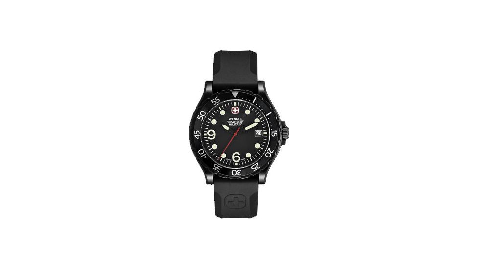 Wenger Swiss Military Ranger Black Bezel Black Dial and Black Rubber Strap 70902