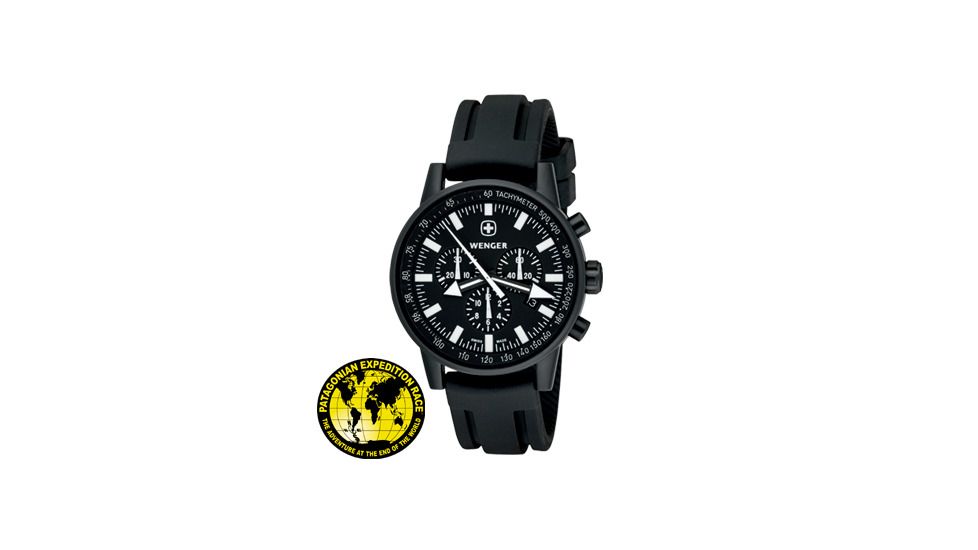 Wenger Swiss Raid Commando Watch - Mens Black Dial Black Rubber Strap 70890