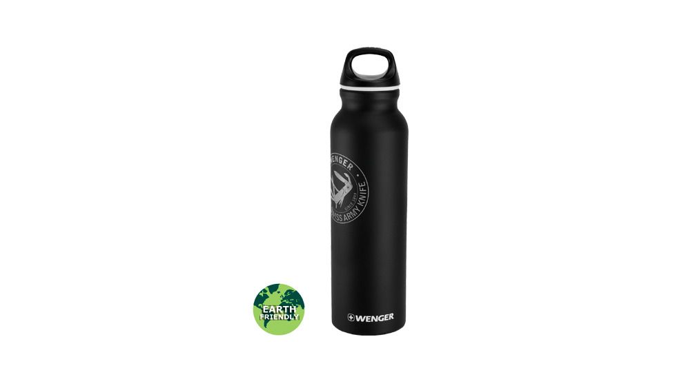 Wenger Travel Top 800ml Drinking Bottle, Rubberized Black 18005