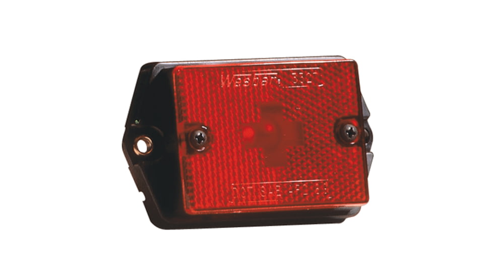 Wesbar Clearance/Side Marker Lights With Reflex Lens - Ear Mount, Red, 203133