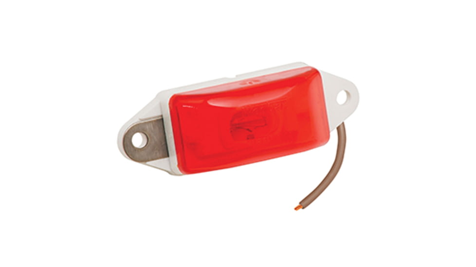 Wesbar Ear-Mount Side Marker Clearance Light w/ White Base, Red, 203286