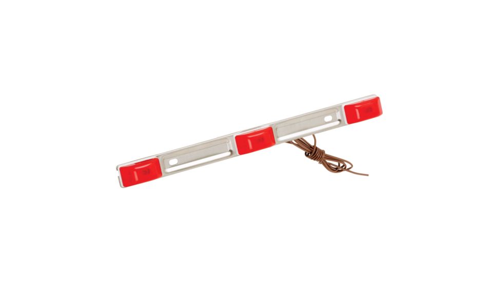 Wesbar Red Waterproof ID Light Bar - Stainless Steel - White Base 35119