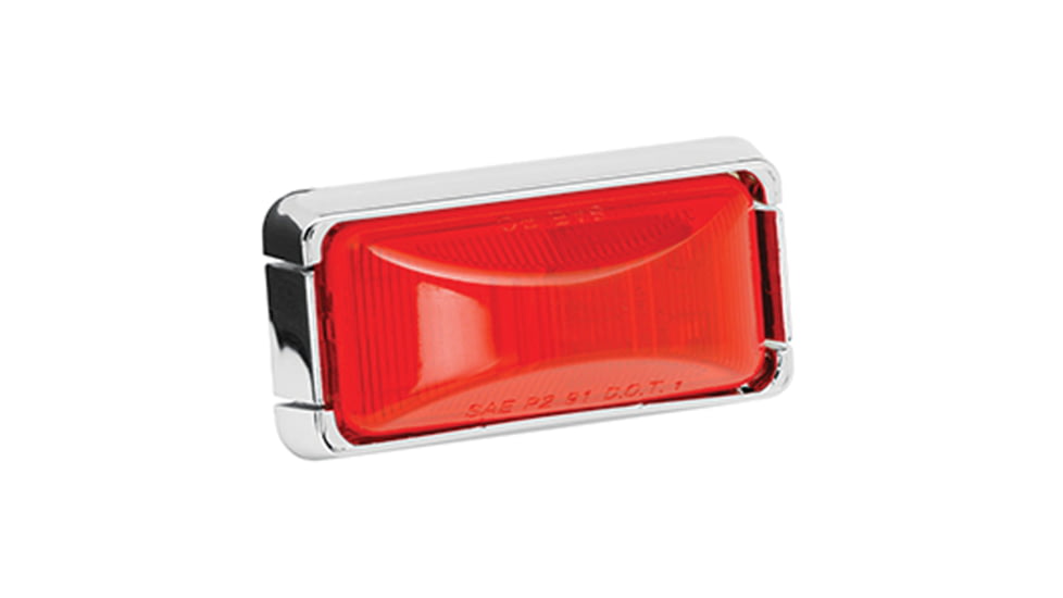 Wesbar Side Marker Light Kit With Chrome Housing, Red, 203295