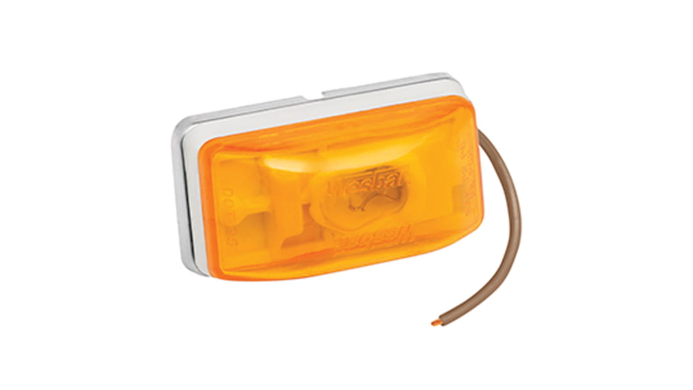 Wesbar Stud-Mount Side Marker Clearance Light, Amber with White Base, 203233