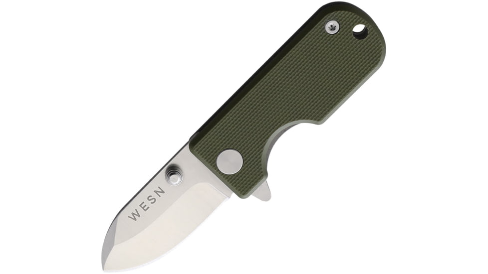 WESN Microblade Framelock Folding Knife, Green, Green G10 handle with titanium back handle, WESN01-3