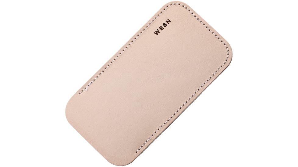 WESN Double-Sided Pocket Sharpener Sheath, 4.5in x 2.38in x 0.13in, Natural Leather, WESN12-2