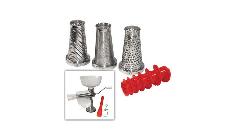 Weston Products 4-Piece Tomato Press and Sauce Maker Accessory Kit, Red/Stainless Steel 07-0858