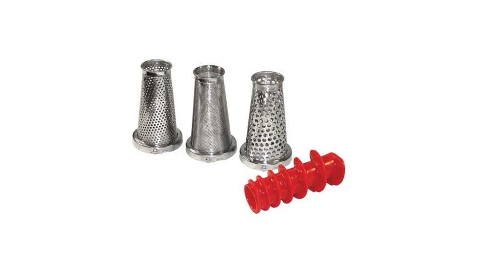 Weston Products 4-Piece Tomato Press and Sauce Maker Accessory Kit, Red/Stainless Steel 07-0858