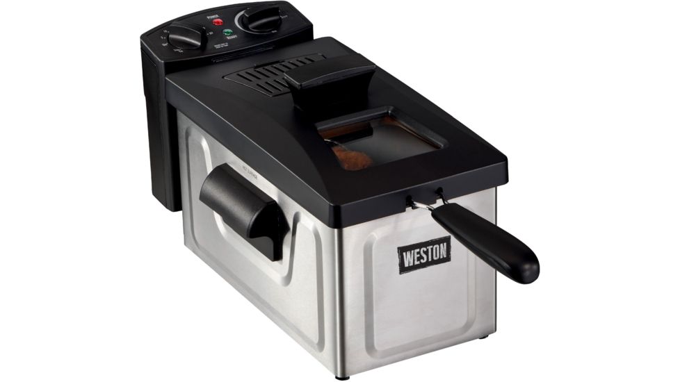Weston Products Deep Fryer - 8 Cup, 2L Oil Capacity, Black/Stainless Steel, 03-1100-W