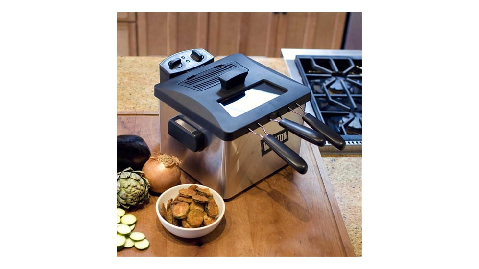 Weston Products Deep Fryer, Dual Basket - 12 Cup, 3L Oil Capacity, Black/Stainless Steel 03-1300-W