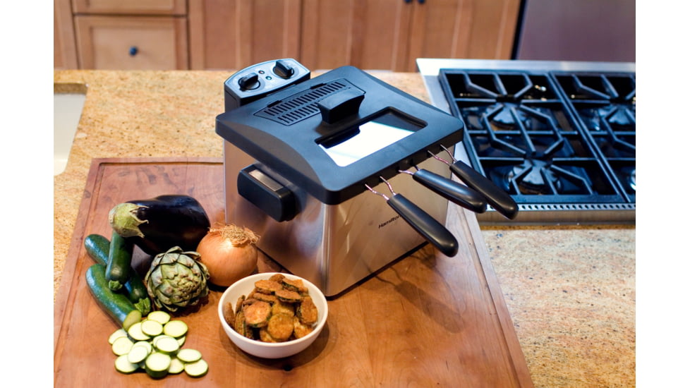 Weston Products Deep Fryer, Dual Basket - 12 Cup, 3L Oil Capacity, Black/Stainless Steel, 03-1300-W