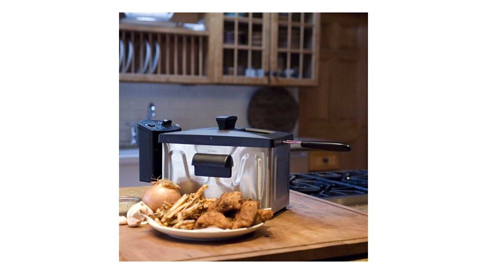 Weston Products Deep Fryer, Single Basket - 12 Cup, 3L Oil Capacity, Black/Stainless Steel 03-1200-W