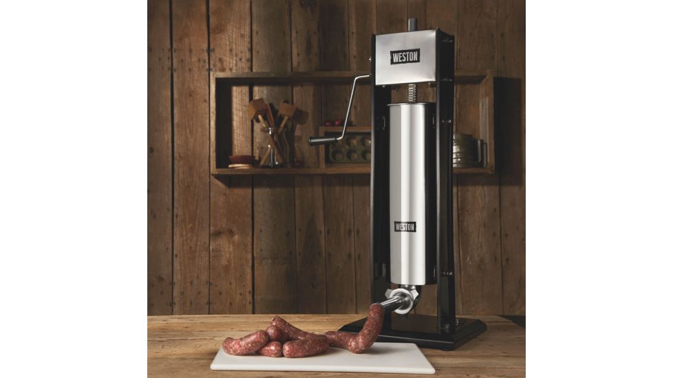 Weston Products Vertical Sausage Stuffer - 15 lb Capacity, Two-Speed, Black, 86-1501-W