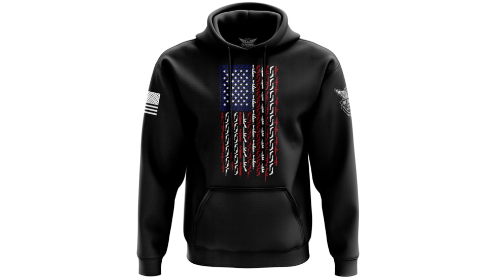 Wethepeopleholsters.Com American Flag in Guns - Patriotic Colors Hoodie, Black, XL, HOODX-K0016-W-FL-XL