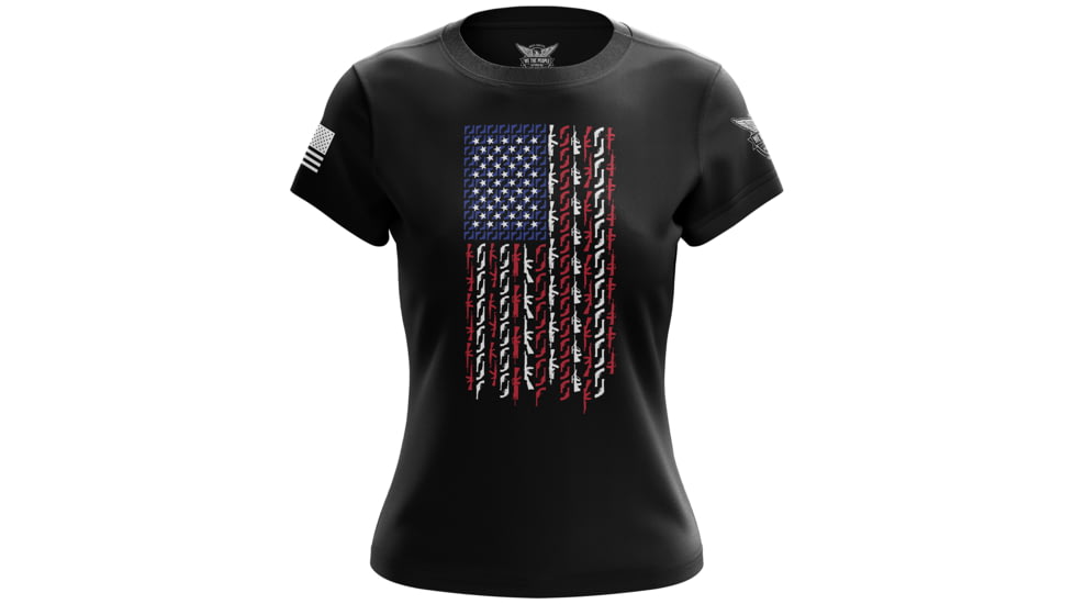 Wethepeopleholsters.Com American Flag in Guns - Patriotic Colors Womens Short Sleeve Shirt, CREWF-K0016-W-FL-M