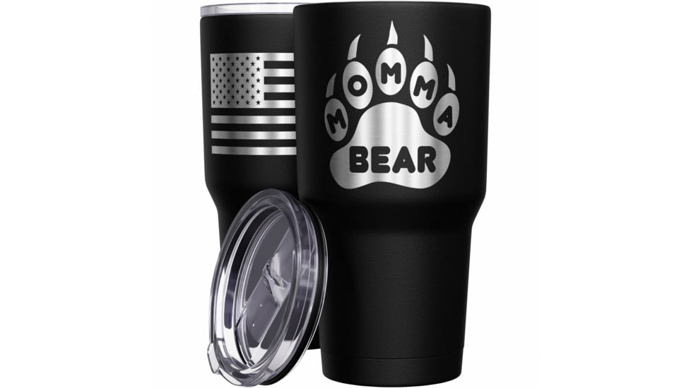 Wethepeopleholsters.Com Momma Bear Paw Stainless Steel Tumbler, TUM02-1004BLACK
