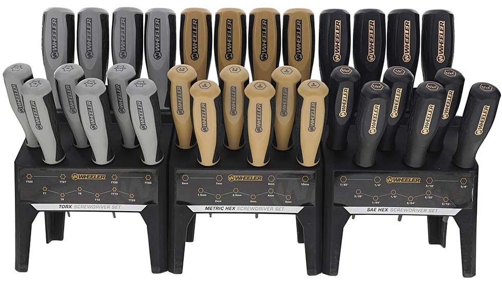Wheeler Engineering 30 Piece Hex/Torx Benchtop Screwdriver Set, Black, 4002882