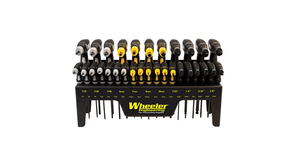 Wheeler Fine Gunsmith Equipment SAE/Metric/Hex/Torx P-Handle Driver Set, 30 pc, 1081957
