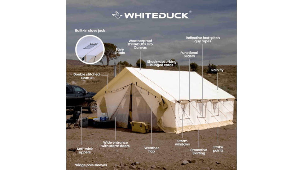 White Duck Alpha Pro Wall Tent, Water Repellent, 12ft x 14ft, WD-PRO-0012