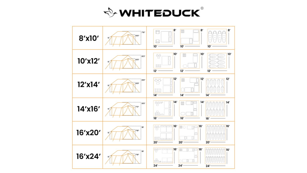 White Duck Alpha Pro Wall Tent, Water Repellent, 12ft x 14ft, WD-PRO-0012