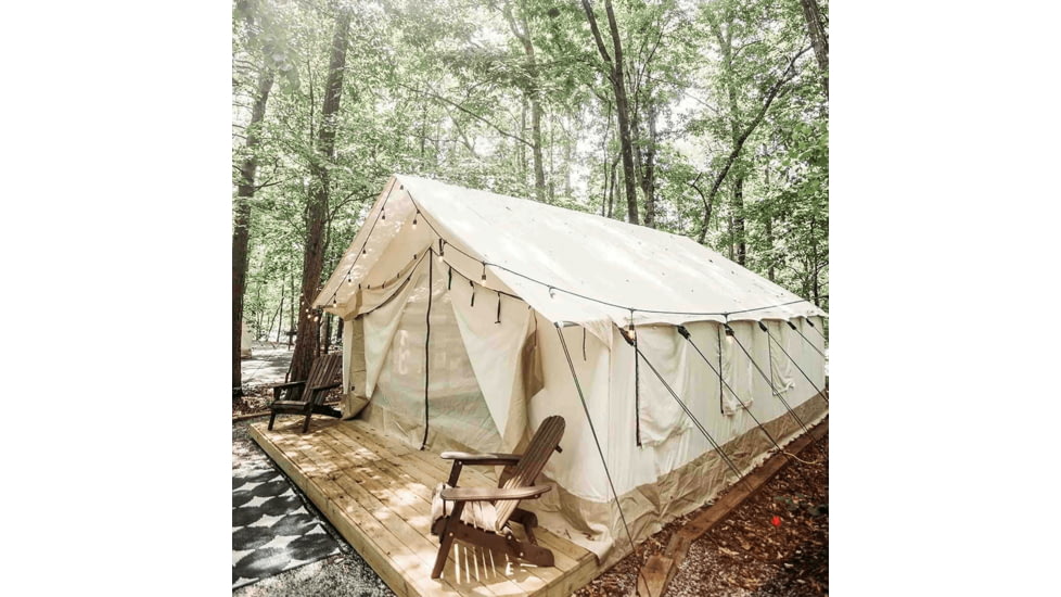 White Duck Alpha Wall Tent, Water Repellent, 16 x 20ft, WD-0024