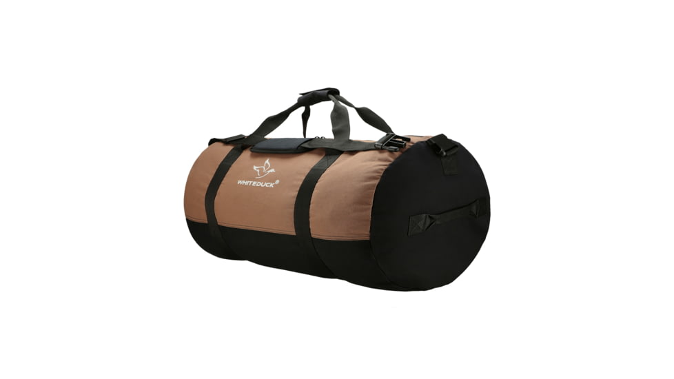 White Duck Filios Canvas Duffel Bag, Brown/Black, 24in x 16in, FBA-FDBBB-2416