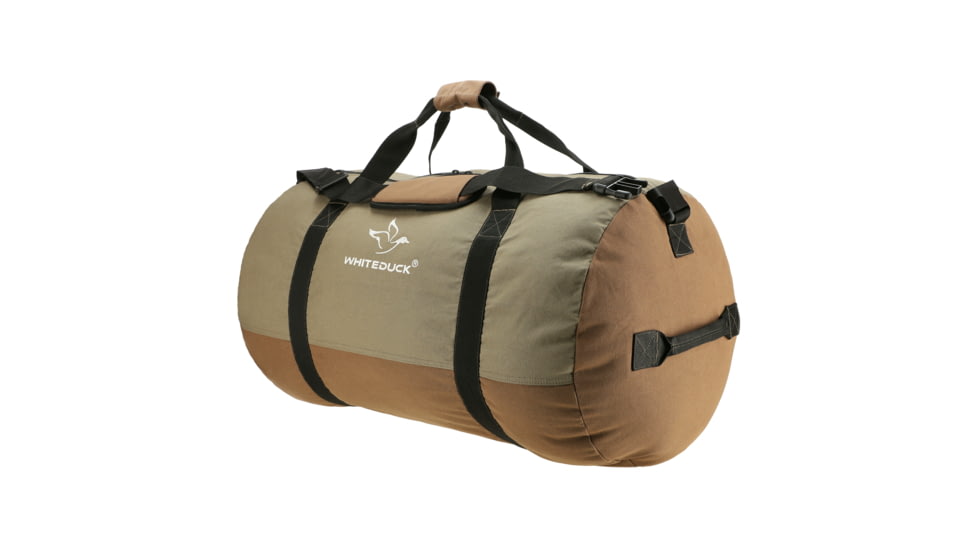 White Duck Filios Canvas Duffel Bag, Brown/Olive, 30in x 18in, FBA-FDBOBR-3018