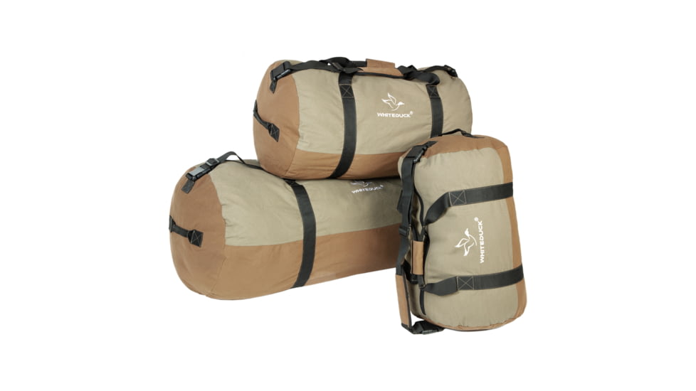 White Duck Filios Canvas Duffel Bag, Brown/Olive, 30in x 18in, FBA-FDBOBR-3018