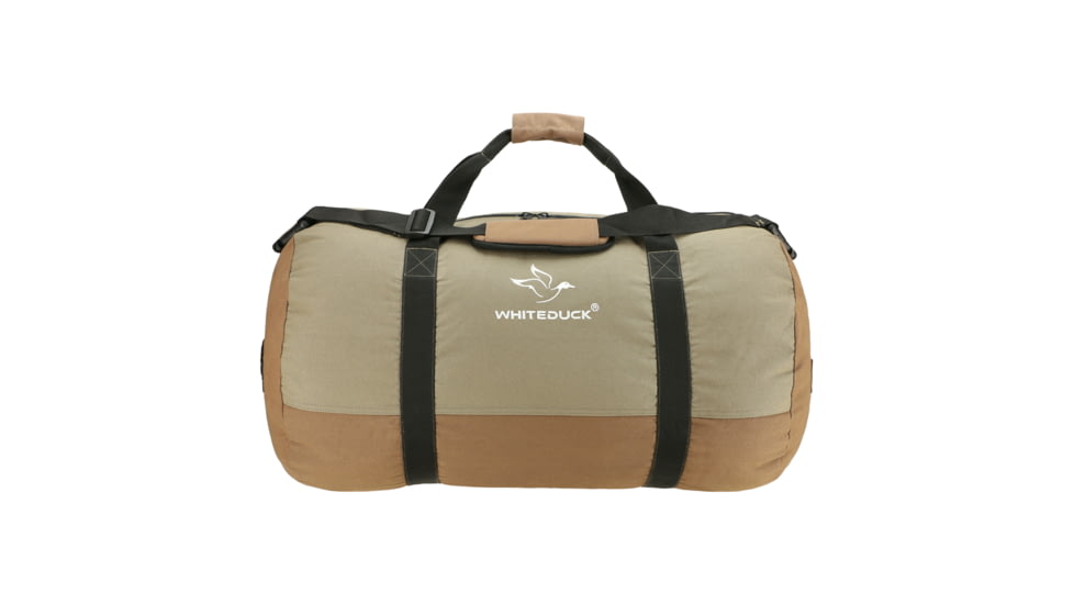 White Duck Filios Canvas Duffel Bag, Brown/Olive, 30in x 18in, FBA-FDBOBR-3018